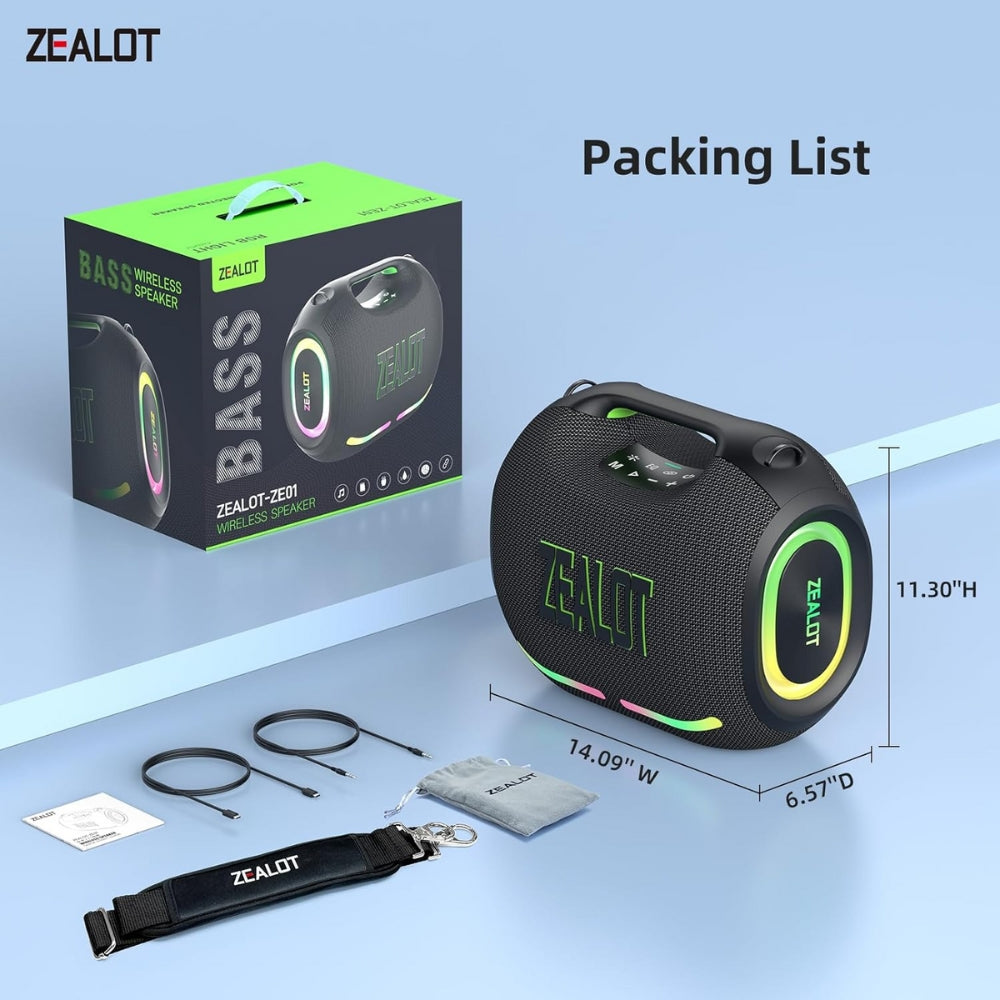 Parlante Bluetooth Zealot ZE01 120W Negro
