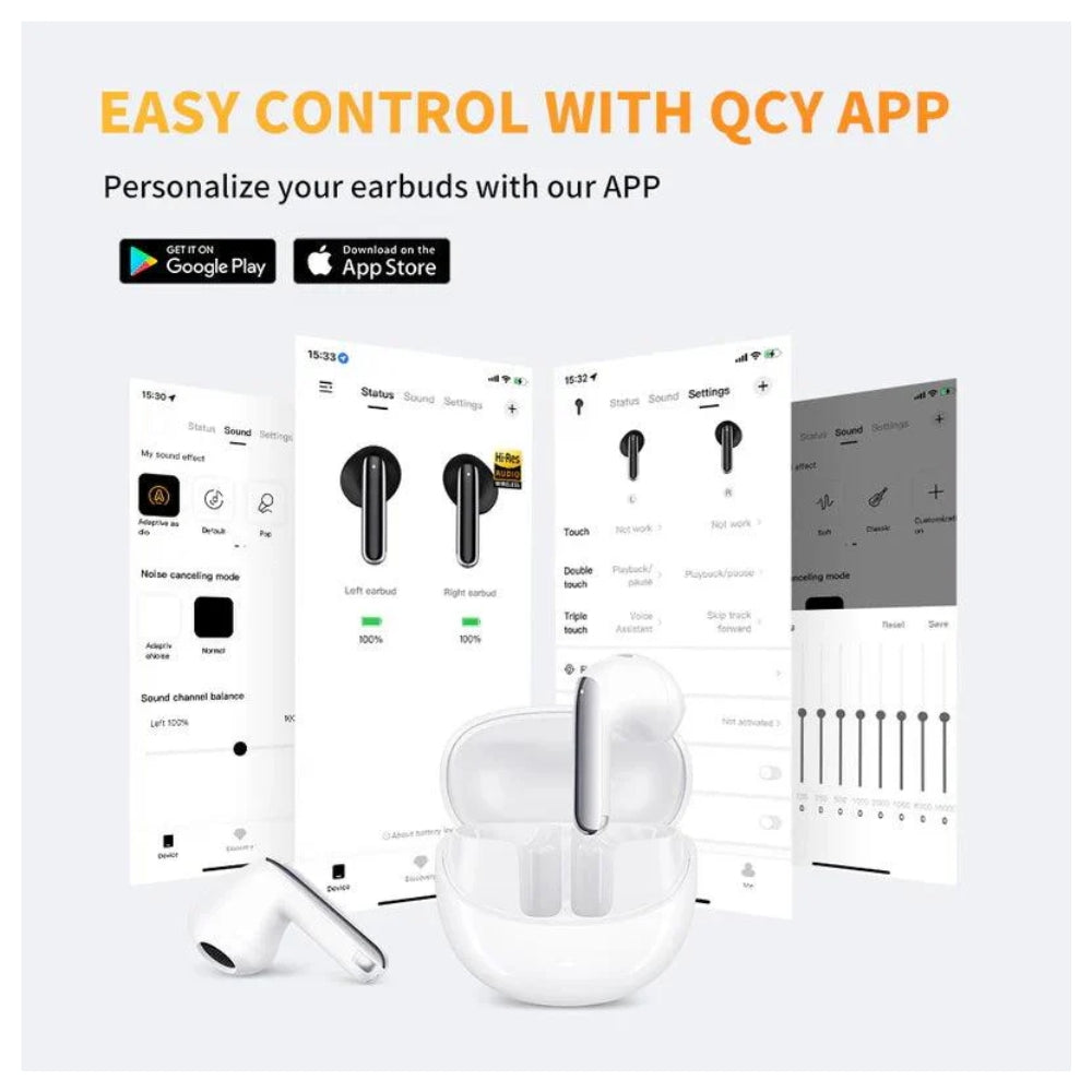 Audífono QCY Ailybuds Pro + ANC Negro 28h Hi-Res Bluetooth