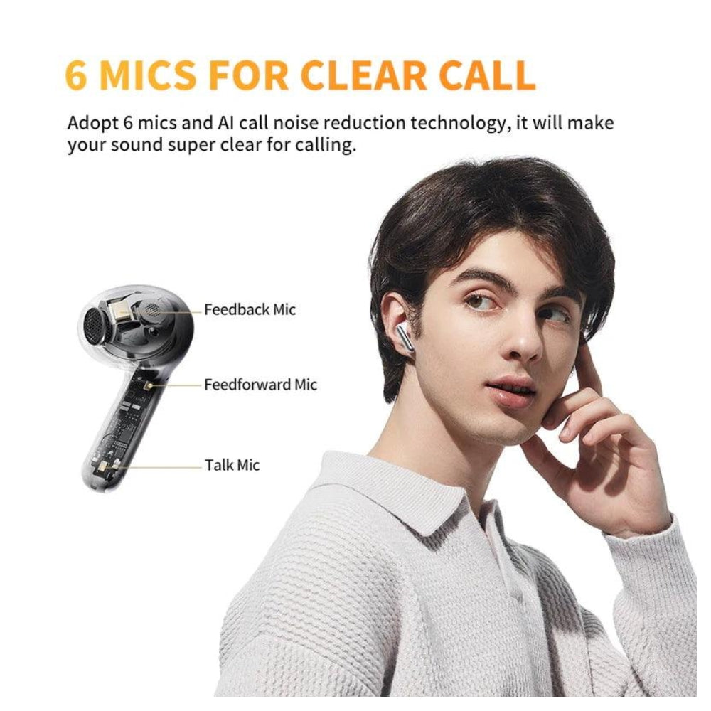 Audífono QCY Ailybuds Pro + ANC Negro 28h Hi-Res Bluetooth