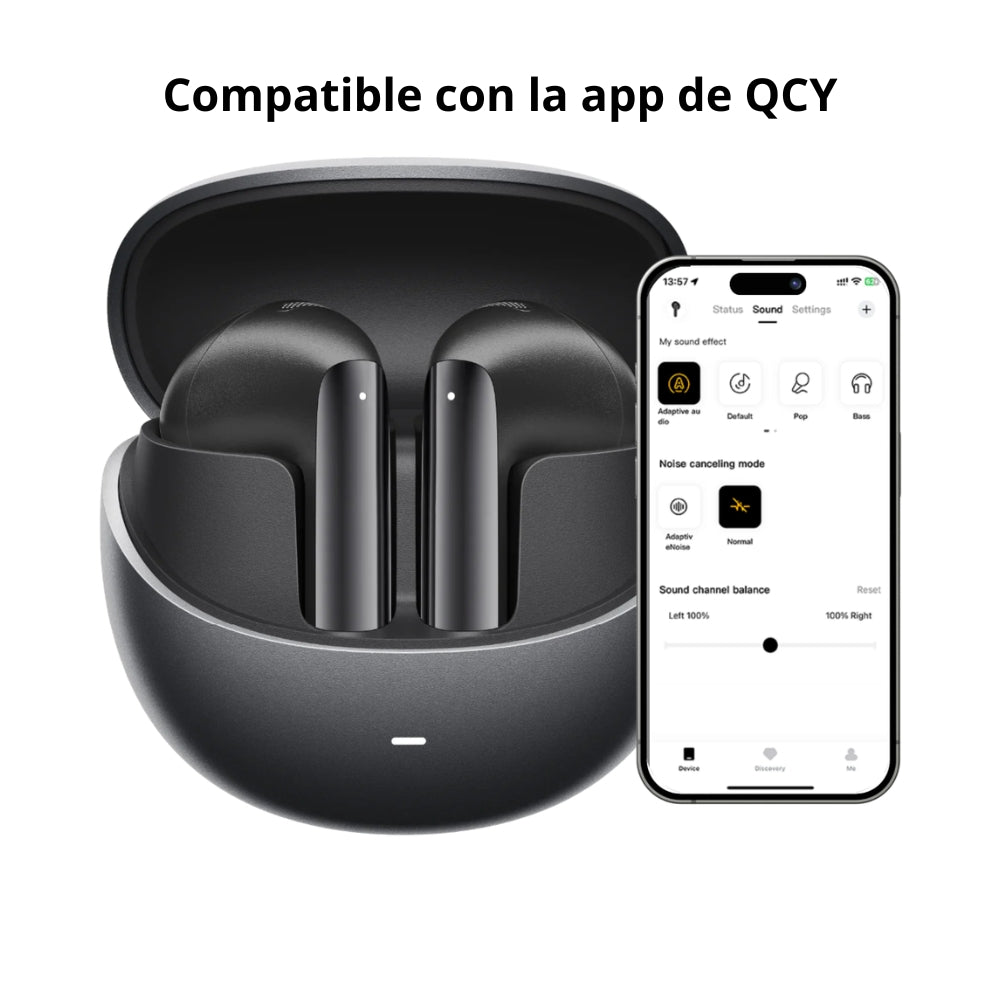 Audífono QCY Ailybuds Pro + ANC Negro 28h Hi-Res Bluetooth