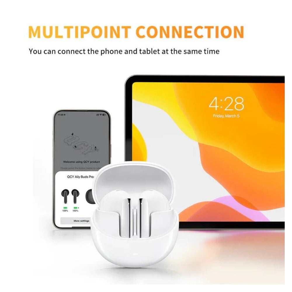 Audífono QCY Ailybuds Pro + ANC Negro 28h Hi-Res Bluetooth