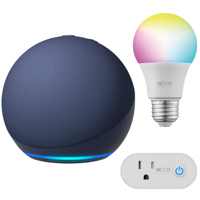 Amazon Alexa Echo Dot 5ta Gen Azul + Foco inteligente + Enchufe inteligente