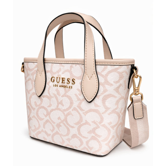 Cartera Guess Ashburn Mini Beige Monograma con Asas