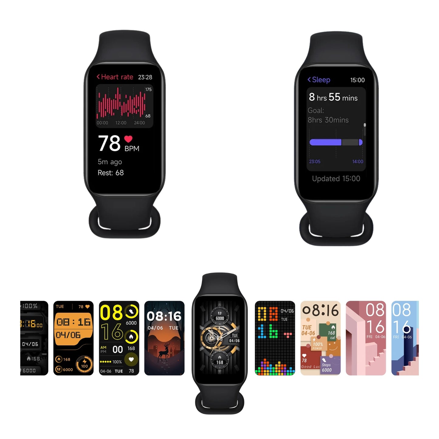 Xiaomi Redmi Smart Band 9 Active Rosado + Smart Band 8 Active Negro