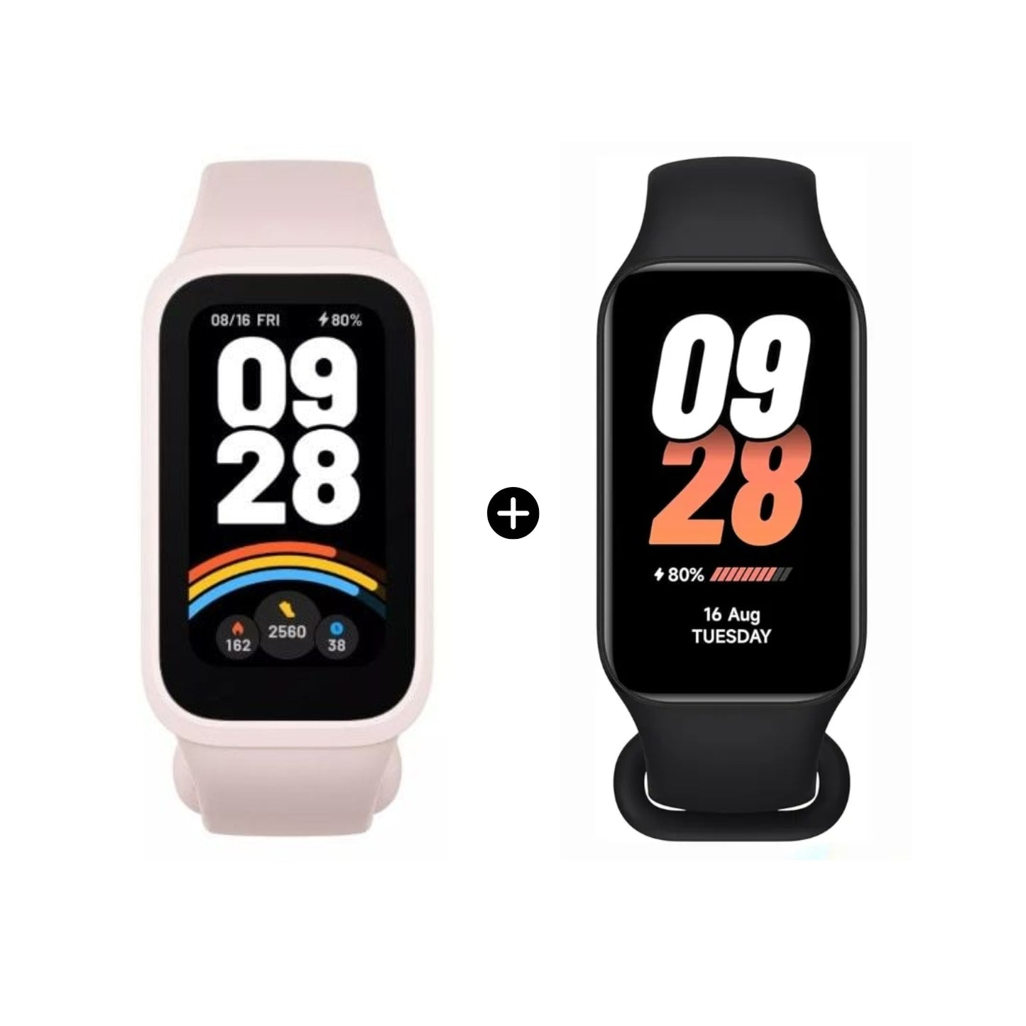 Xiaomi Redmi Smart Band 9 Active Rosado + Smart Band 8 Active Negro