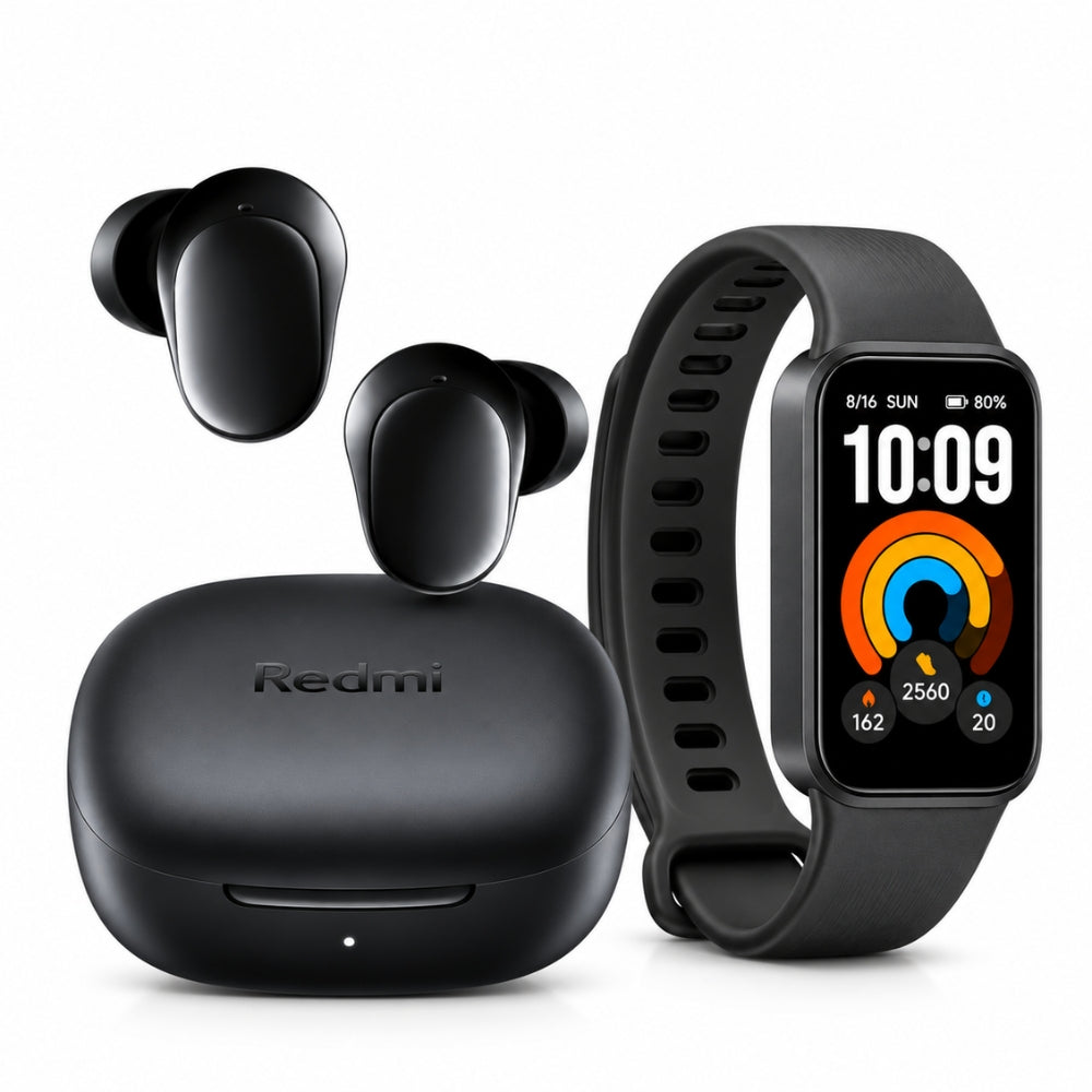 Combo Xiaomi Audífonos Redmi Buds 6 Play + Smart Band 11 Active Negro