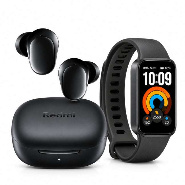 Combo Xiaomi Audífonos Redmi Buds 6 Play + Smart Band 11 Active Negro