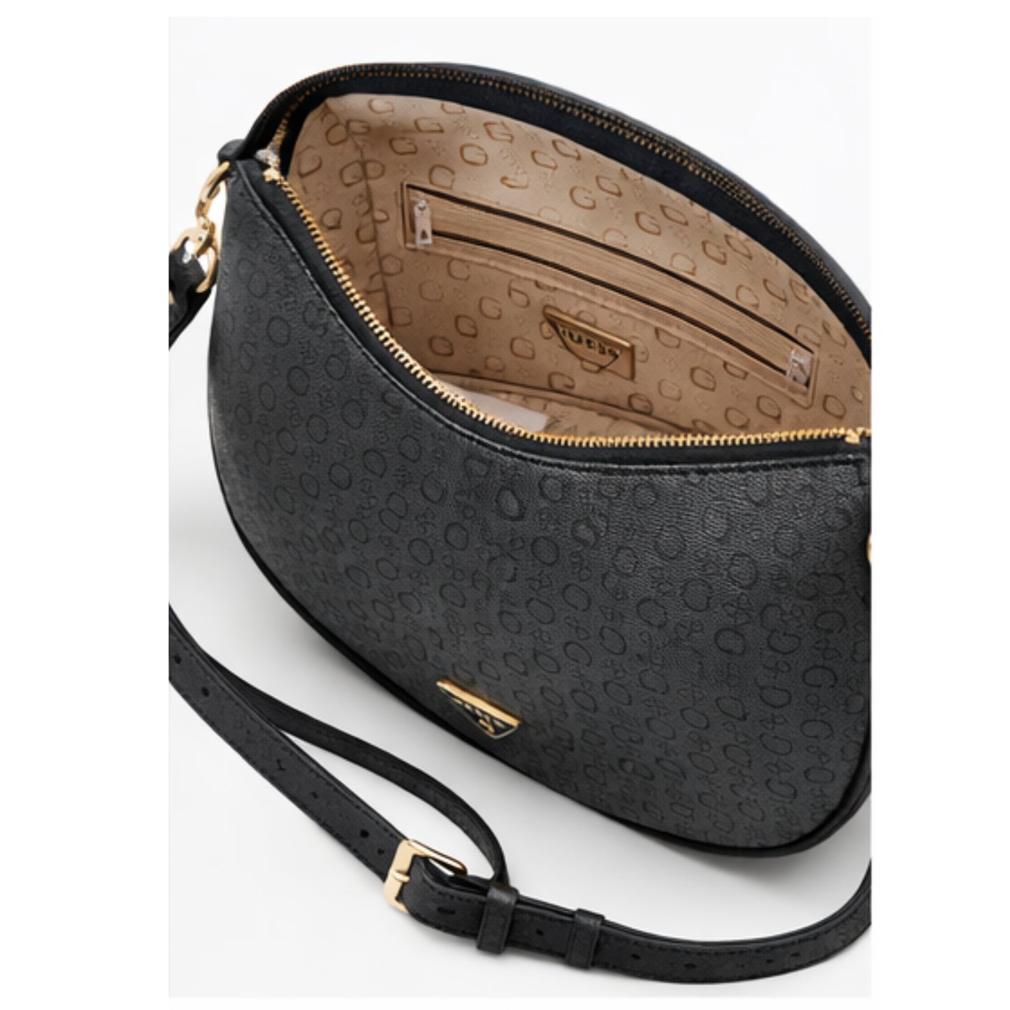 Cartera Guess Crossbody Negra con Monograma