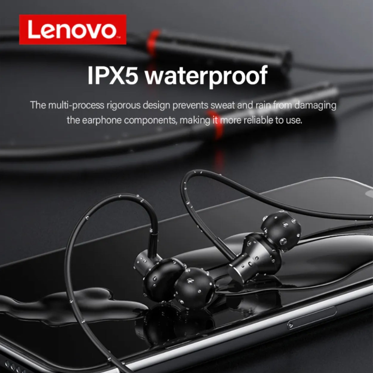PR Audifono Bluetooth Lenovo He05x negro + lentes de sol