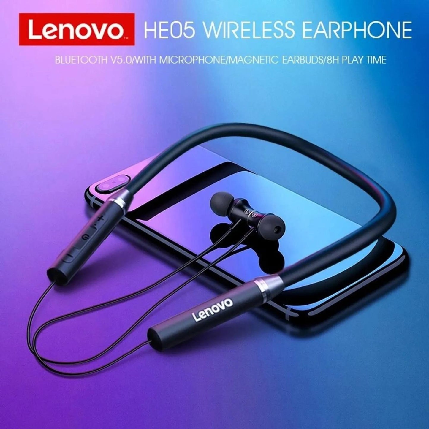 Audifonos Bluetooth Lenovo HE05 + Mochila Portalaptop Con Clave + Lentes de regalo