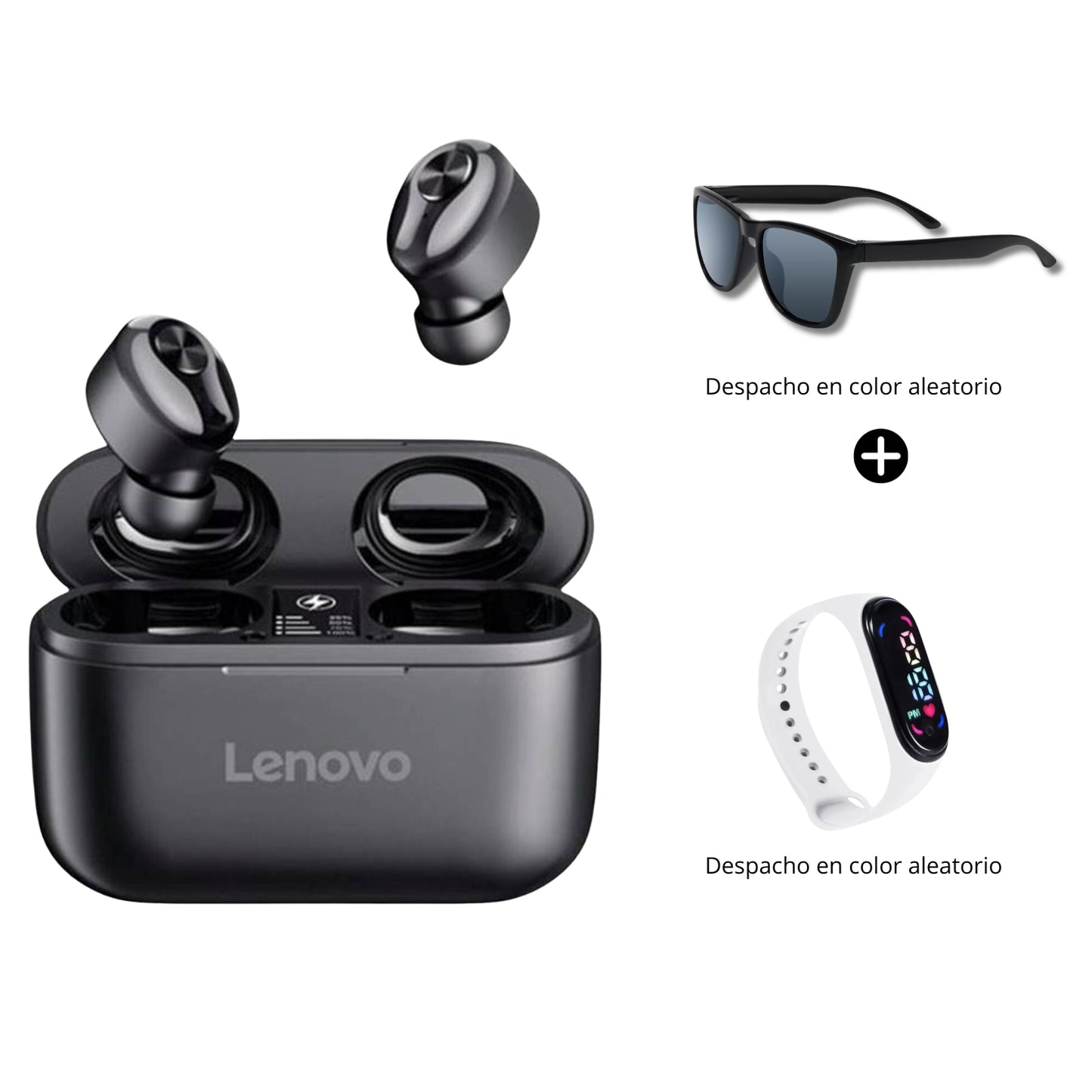 Audifono Inalambrico Lenovo Ht18 Earbuds + Lentes de sol y Reloj pulsera de regalo