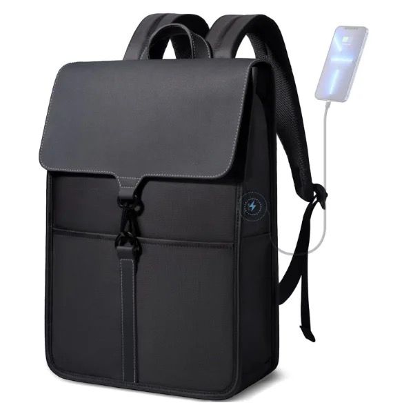 Mochila Portalaptop Tecno diseño cuadrado con cargador de celular