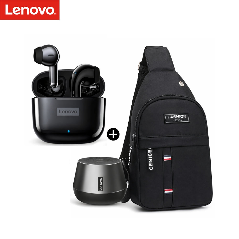 Audífonos Lenovo LP40 Pro + Parlante Lenovo K3 Pro + Morral