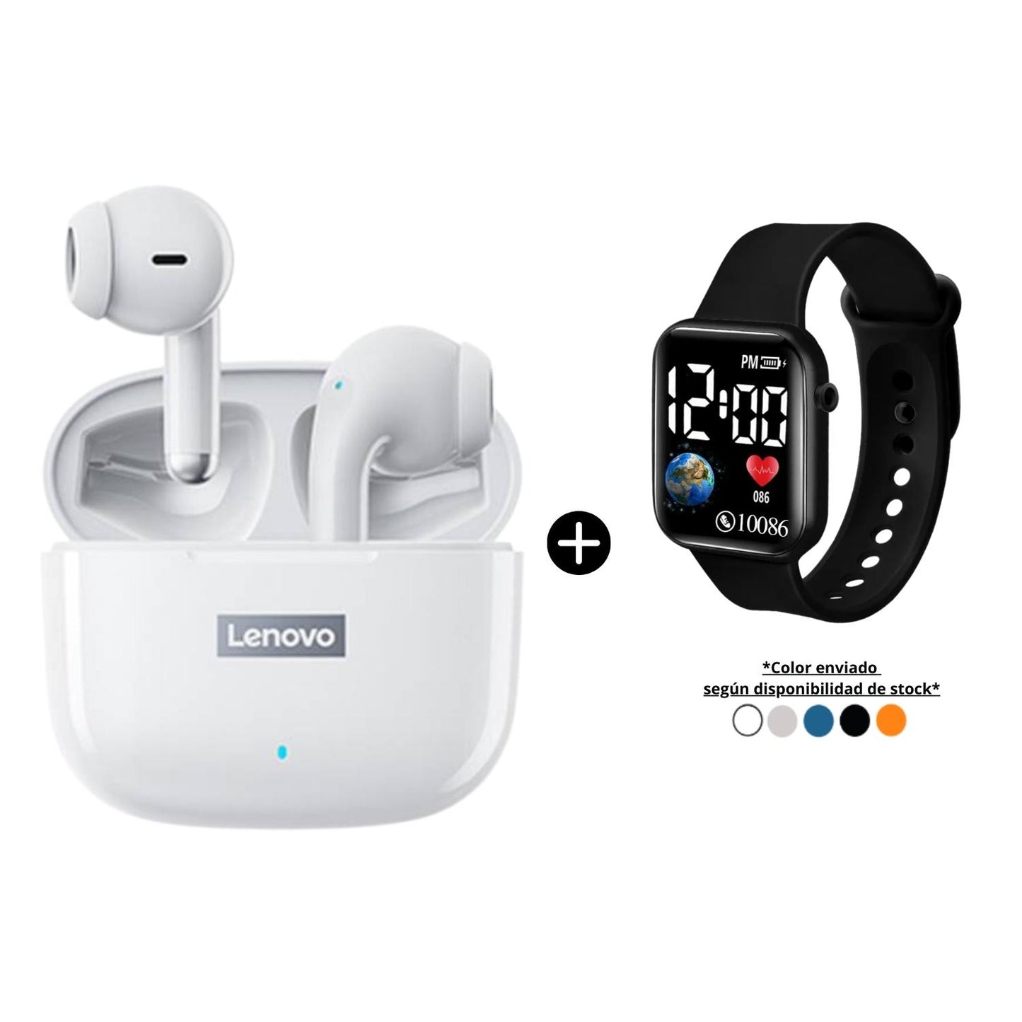 Audífonos Lenovo LP40 PRO Bluetooth 5.1 + Reloj Led Watch de regalo