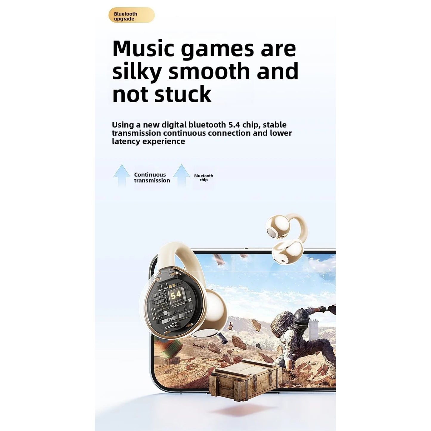 Audífono Lenovo TA410 Clip Ear Gris 24h Bluetooth 5.4