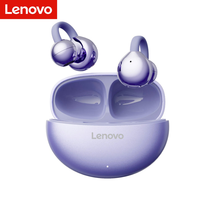 Audífono Lenovo TA410 Clip Ear Morado 24h Bluetooth 5.4