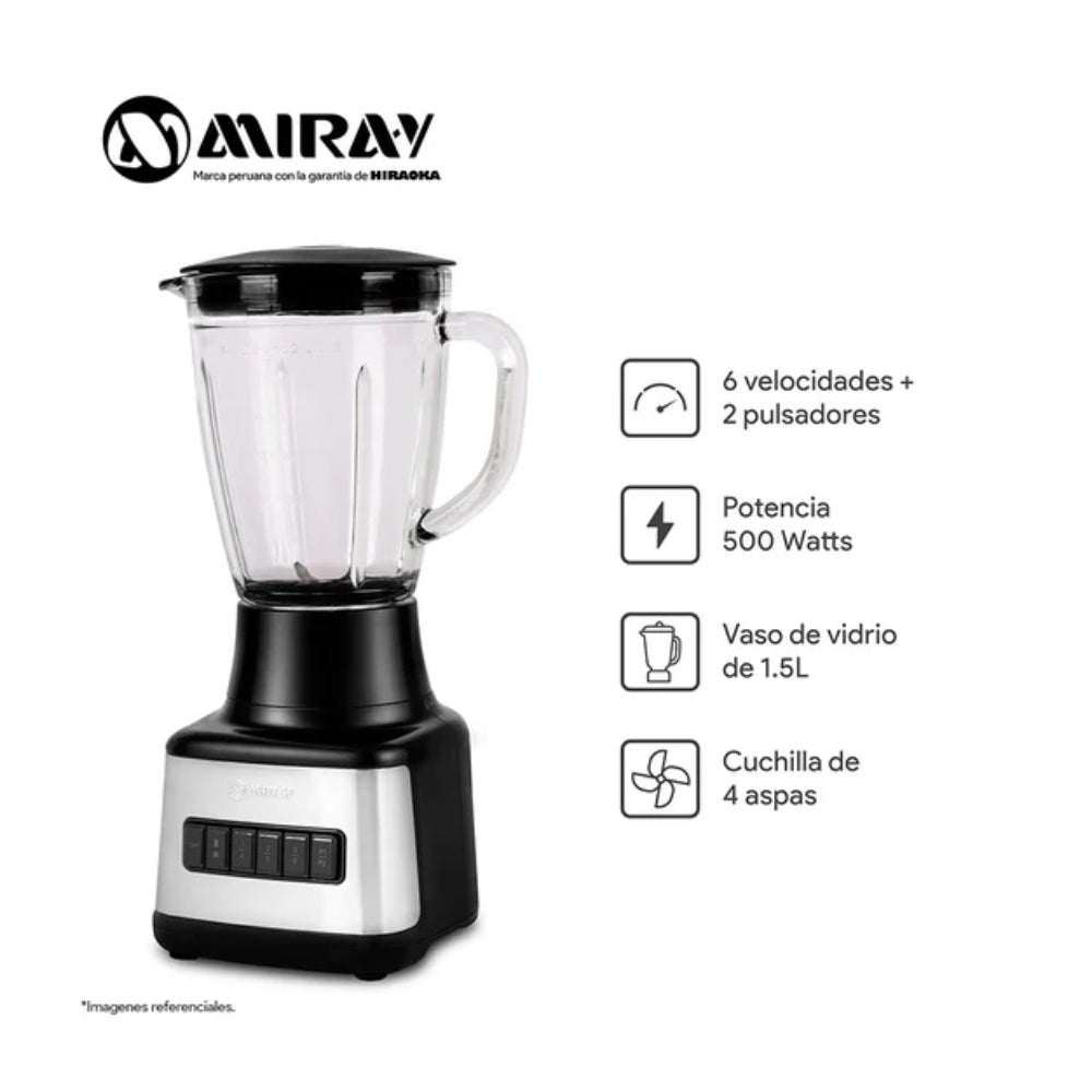 Licuadora Miray LM-101V 1.5 Litros Acero Inoxidable