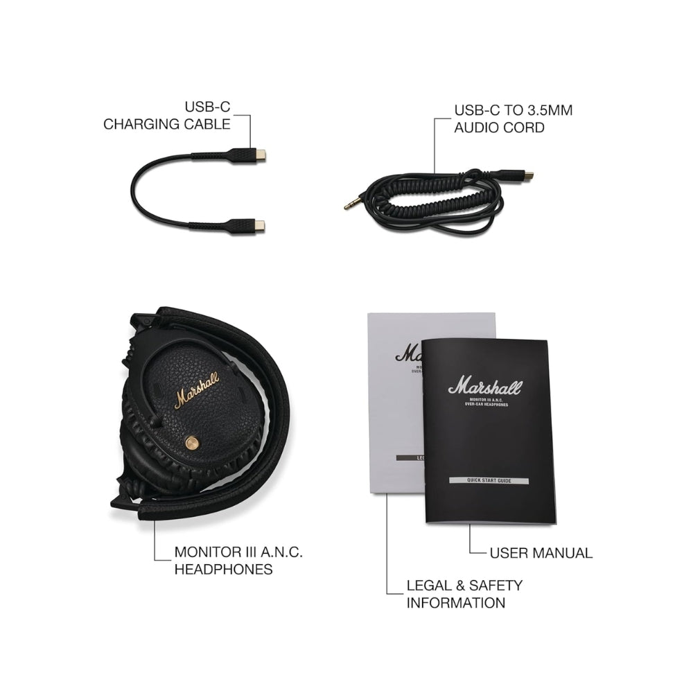 Audífono Marshall Monitor III A.N.C. Negro Over Ear 100h