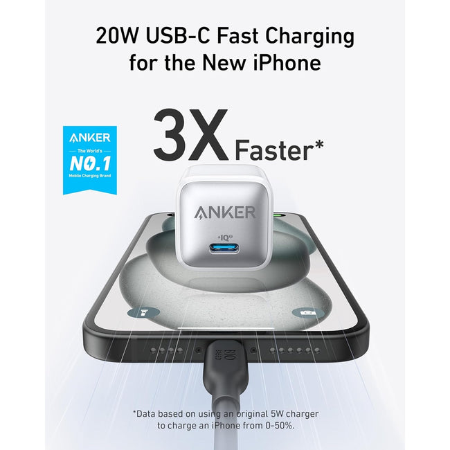 Cargador de Pared Anker Ultra Compacto Nano Pro 20W Blanco