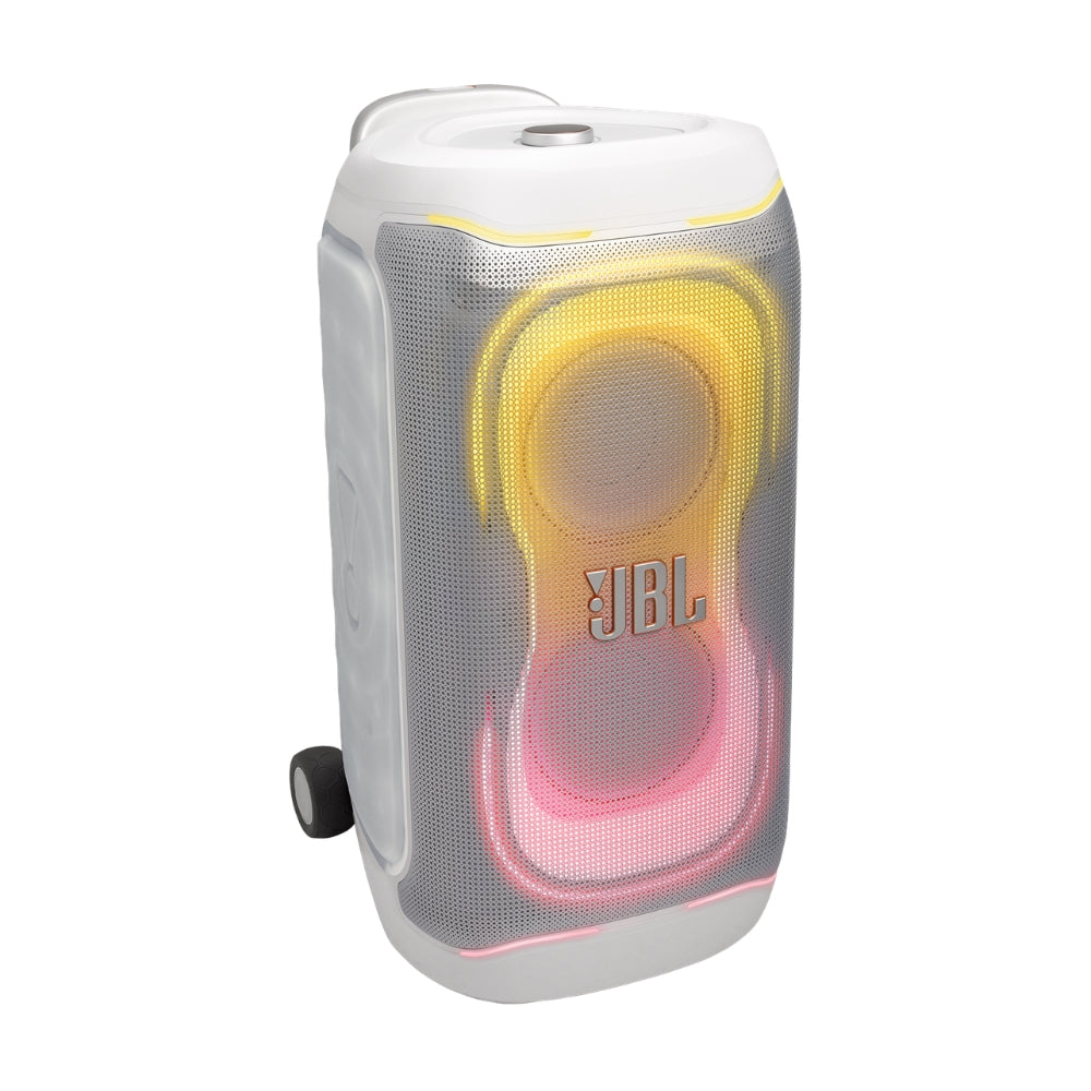 Parlante JBL Partybox 330 blanco con Auracast 240W con luces y ruedas