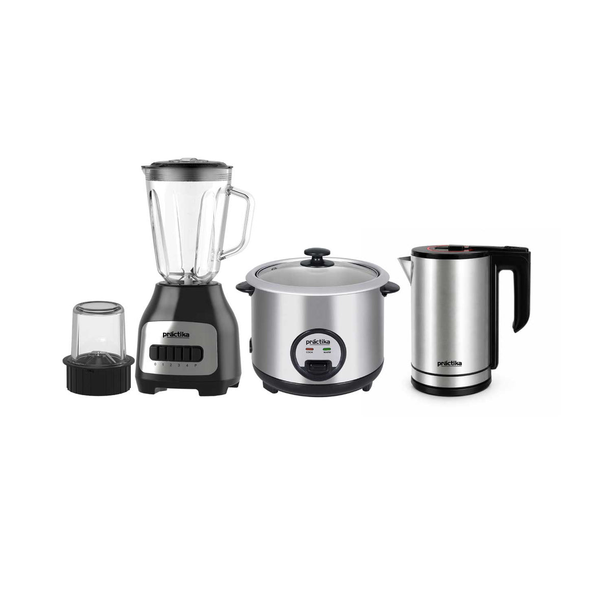 Tricombo Practika Licuadora 1.6L + Arrocera 1.5L + Hervidor 1.8L