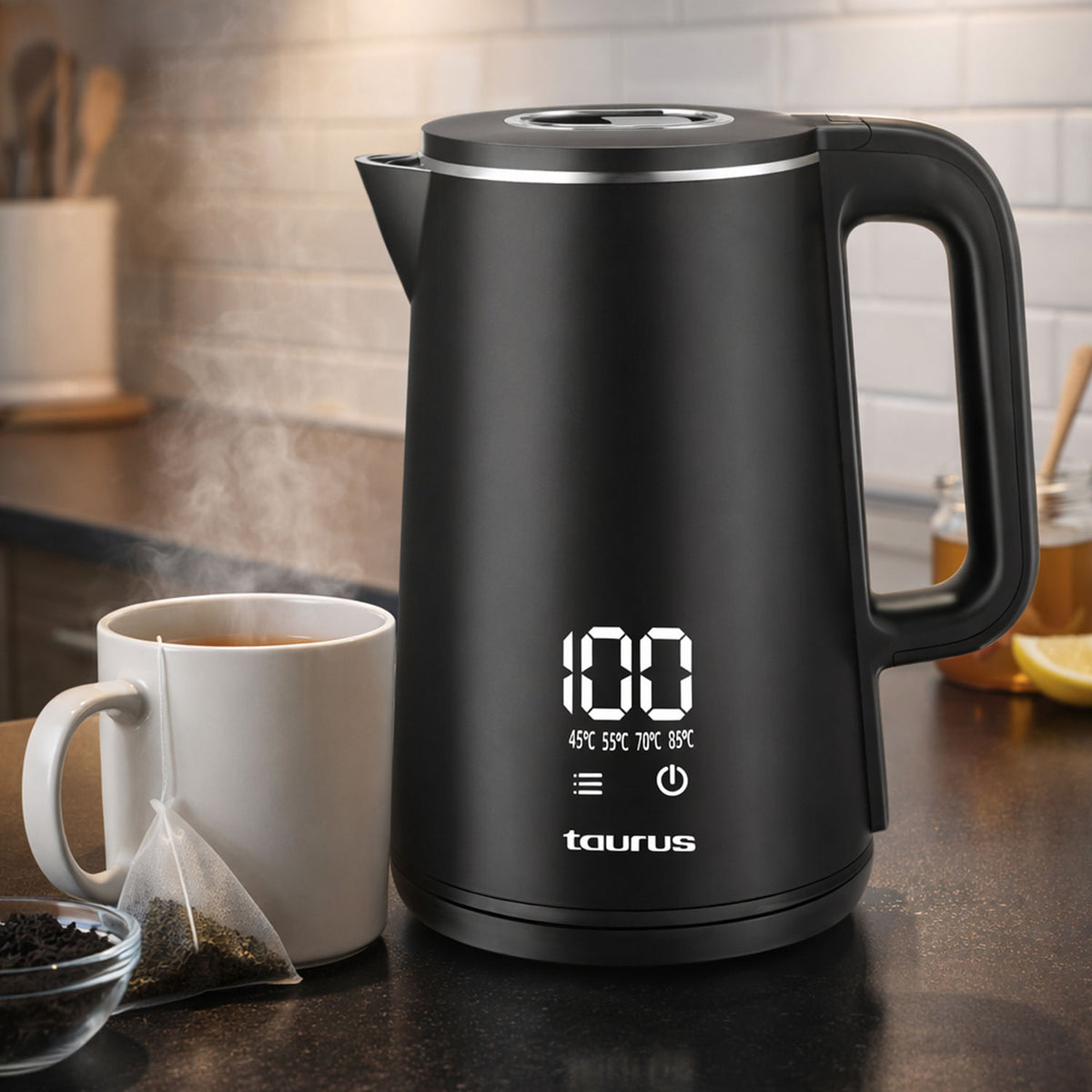 Hervidor Taurus eléctrico modelo Digital Negro 1.8 litros