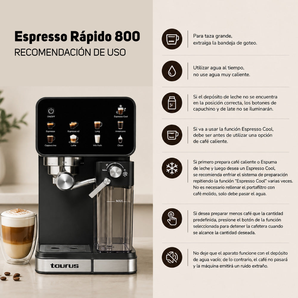 Cafetera Taurus Espresso Rapido 800