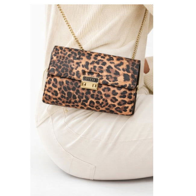 Cartera Guess Elise Clutch Leopardo DX25432