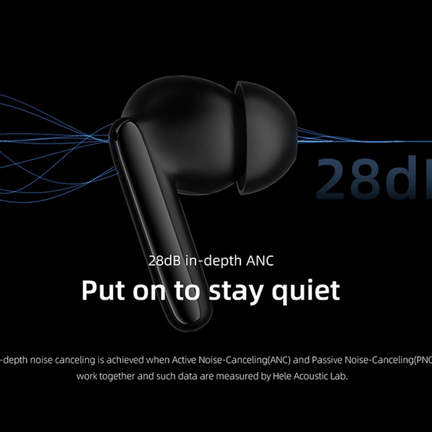 Audifono Bluetooth QCY T13 ANC 2 - Negro