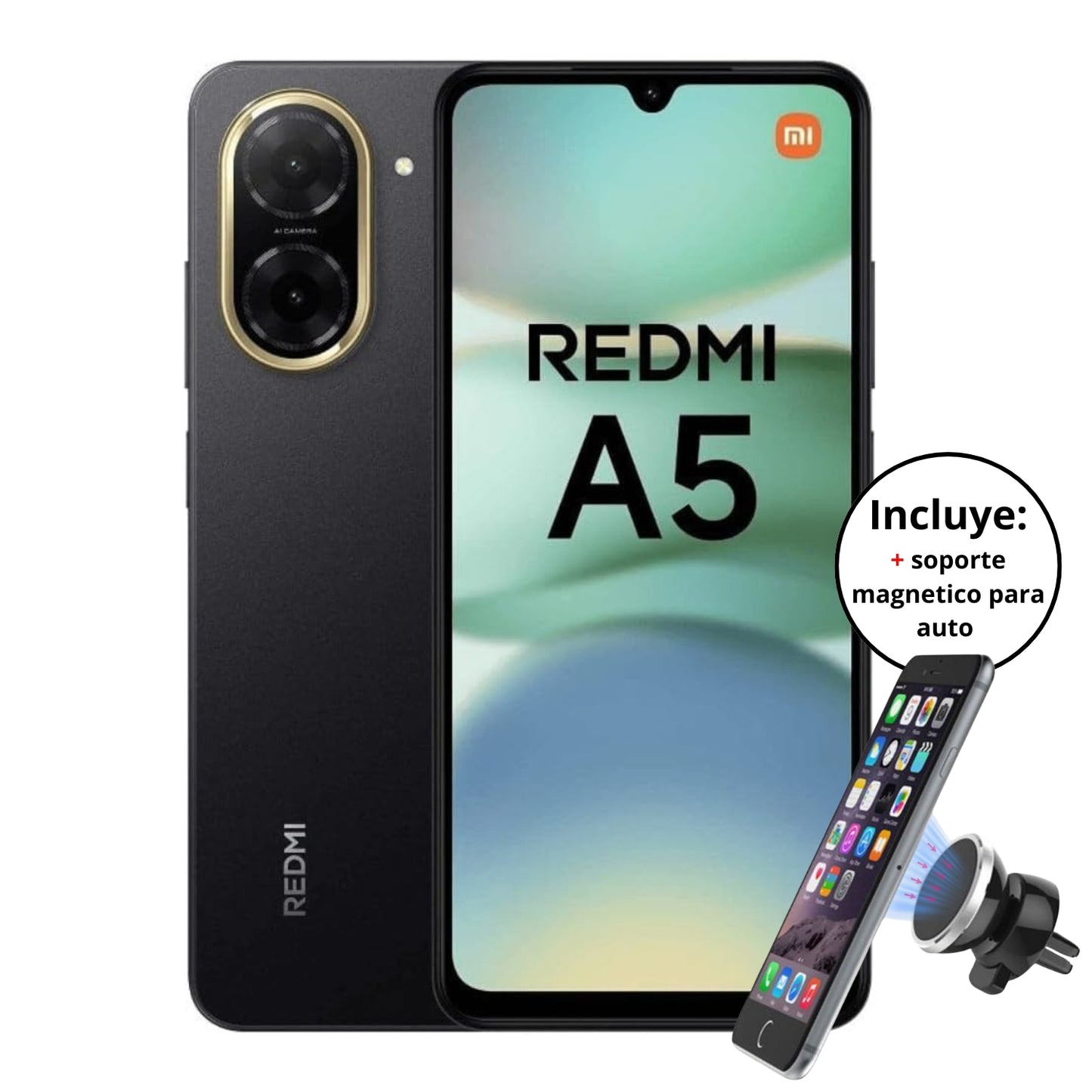 Celular Xiaomi Redmi A5 Dual SIM 128GB Negro 4GB RAM + 4 virtual
