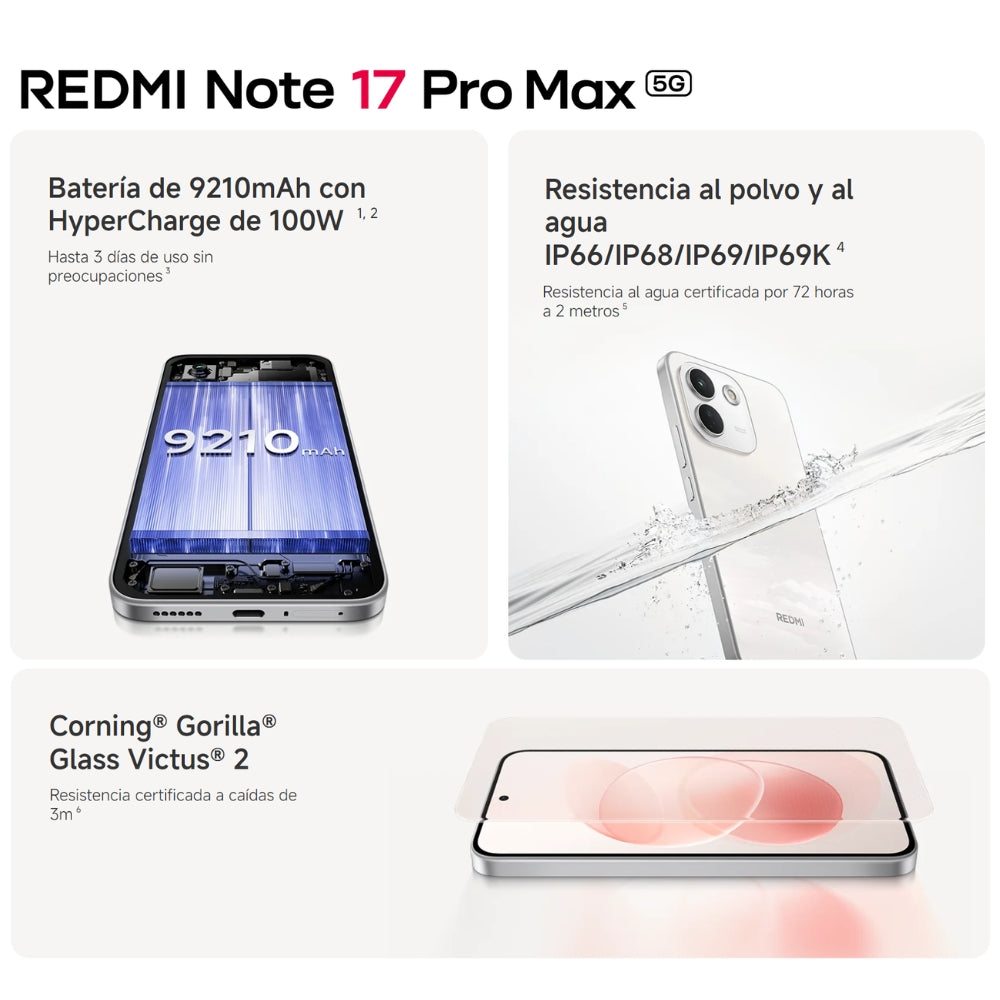 Xiaomi Redmi Note 17 Pro Max 5G Dual SIM 256GB Rosa 8GB RAM