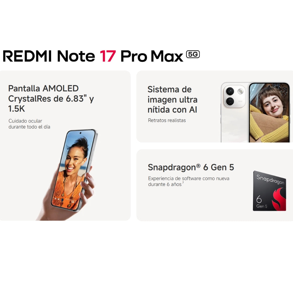 Xiaomi Redmi Note 17 Pro Max 5G Dual SIM 256GB Rosa 8GB RAM