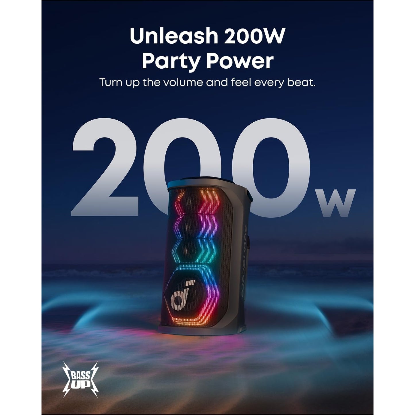 Parlante SoundCore Anker Rave 3S 200W con 2 microfonos