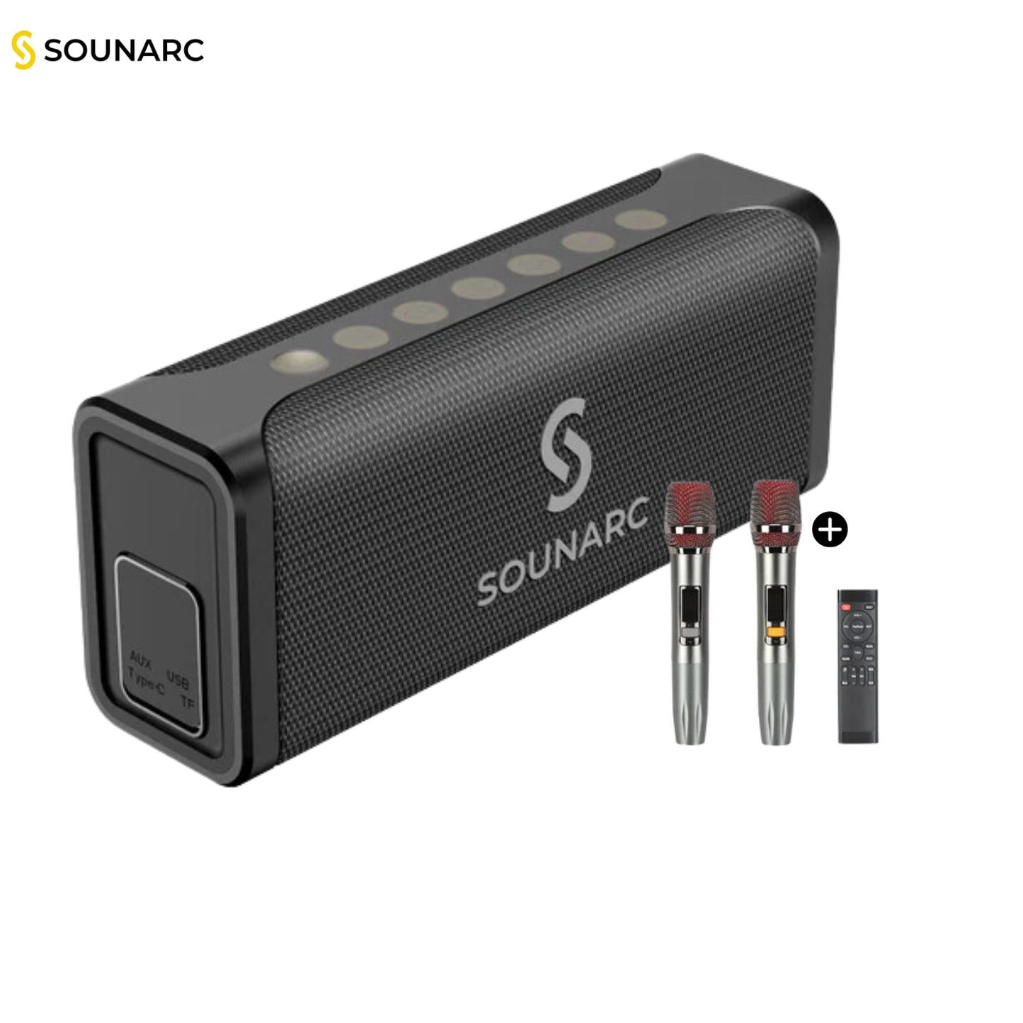 Parlante Bluetooth Sounarc M1 Karaoke 80W + 2 Microfonos