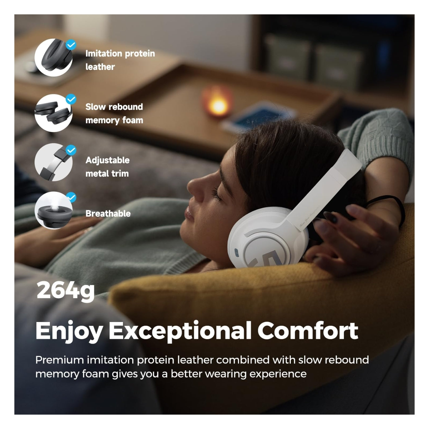 Audifonos Soundpeats Space Anc Dorado 123h Hi-res Audio
