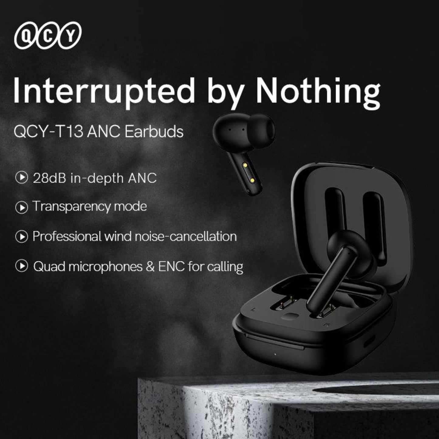 Audífono inalámbrico QCY T13 ANC bluetooth Negro 30h