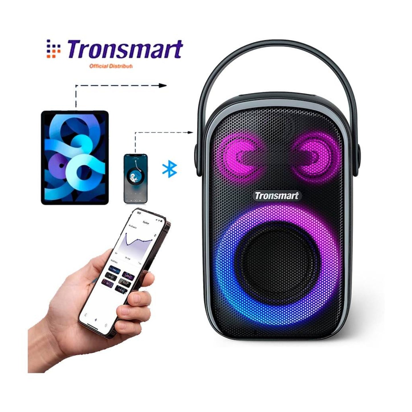 Parlante Bluetooth Tronsmart Halo 100 IPX6 60W + Mochila portalaptop y Audifonos P9 de regalo