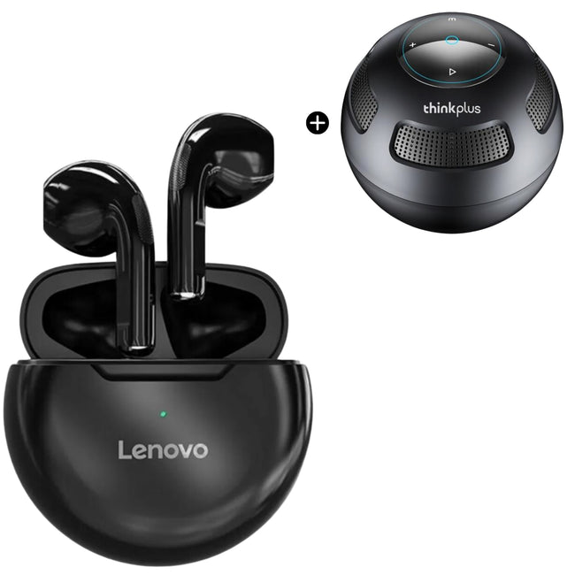 Audífonos Inalámbricos Lenovo HT38 + Parlante Bluetooth Lenovo TS5