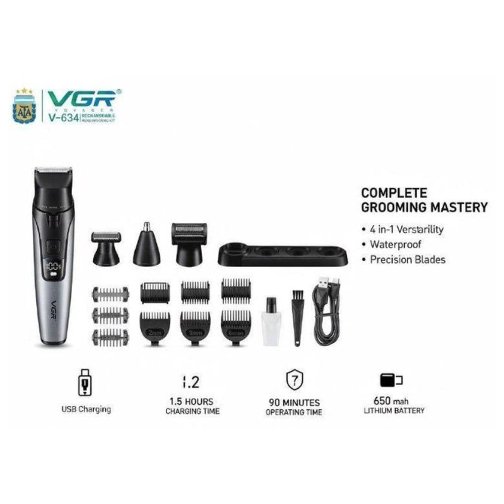 CORTADORA DE PELO NARIZ CUERPO BARBA VGR V-634 RECARGABLE