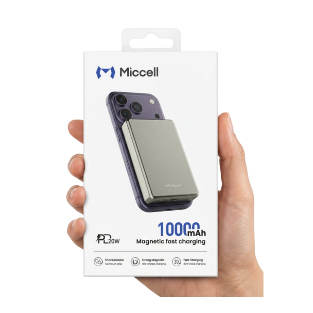 Powerbank Miccell VQ-P31S 10000mah carga inalámbrica magnética