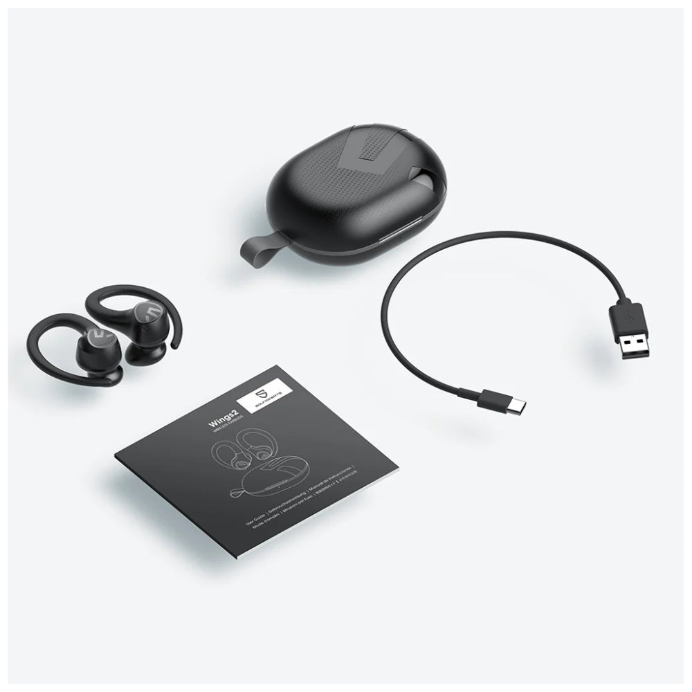 Audífono Soundpeats Pop Clip Negro 30h con anc IPX4