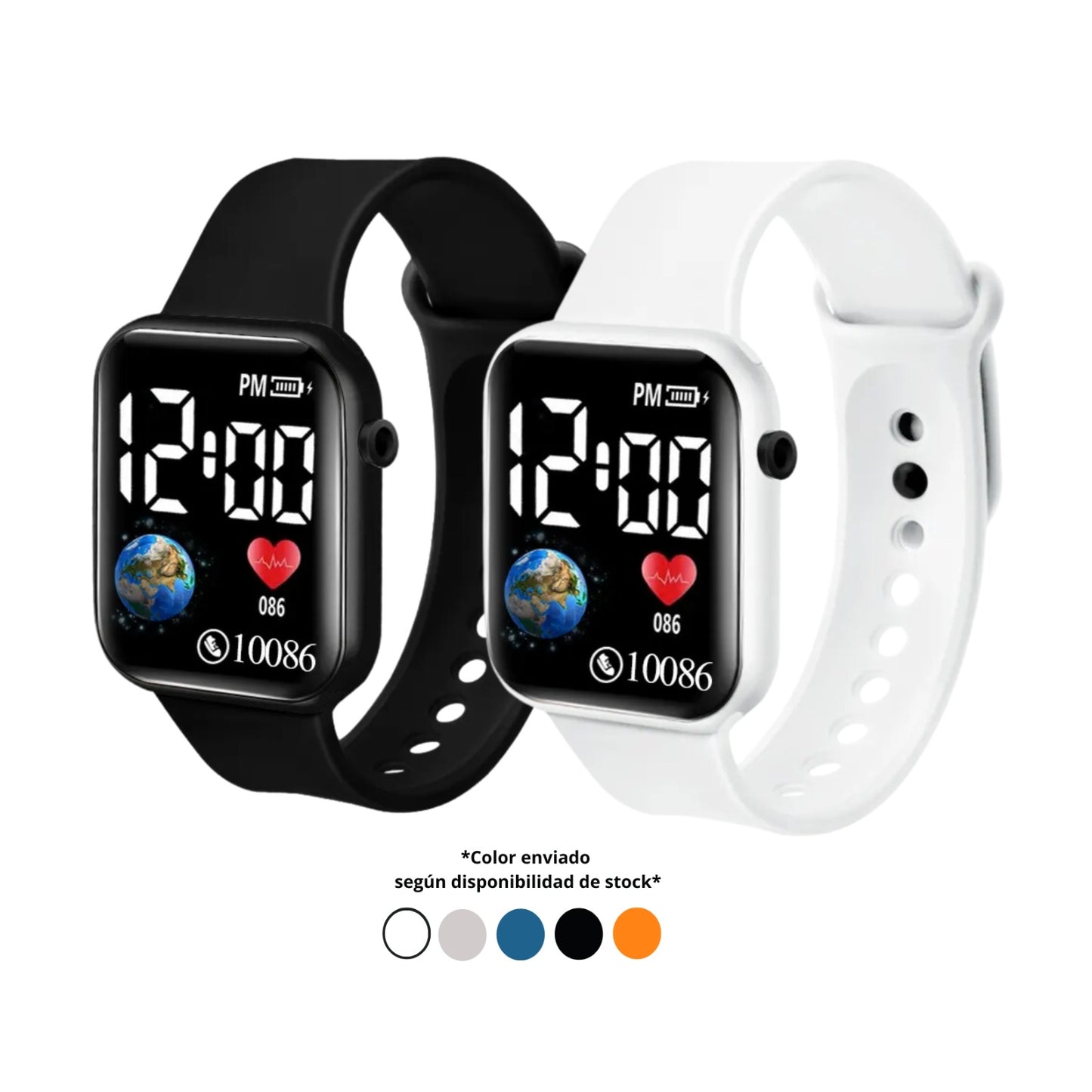 Combo x2 Reloj Pantalla LED Impermeable