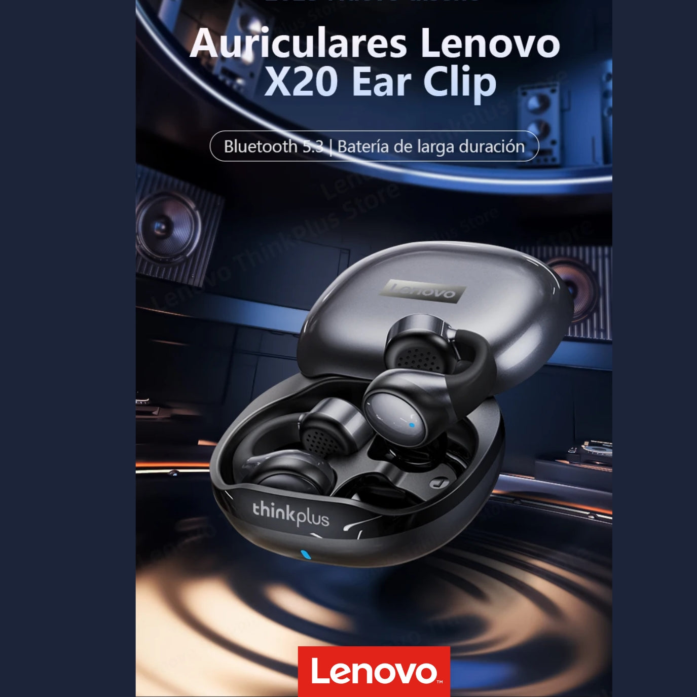 Audífono Lenovo X20 Blanco Diseño Clip con control táctil