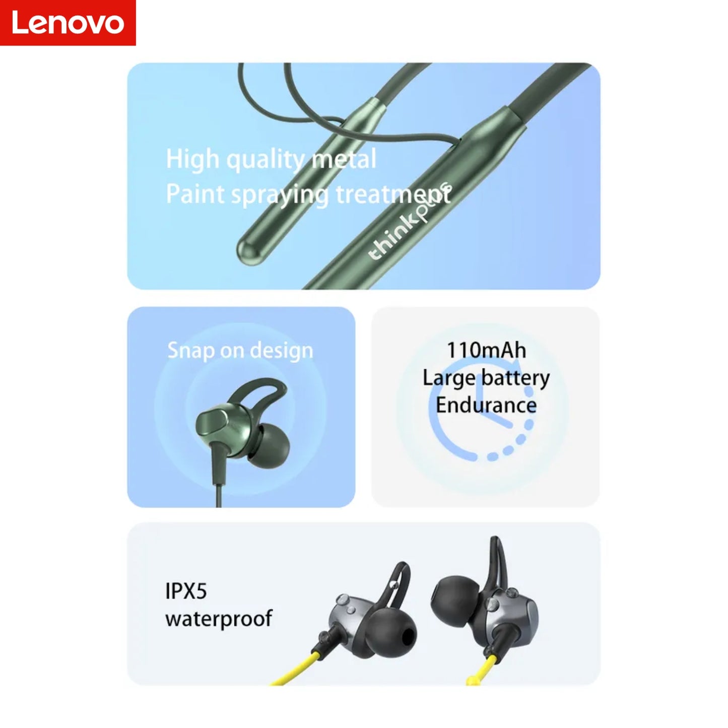 Audifonos Blueooth Deportivos Lenovo Livepods Bt10 Hifi Verde