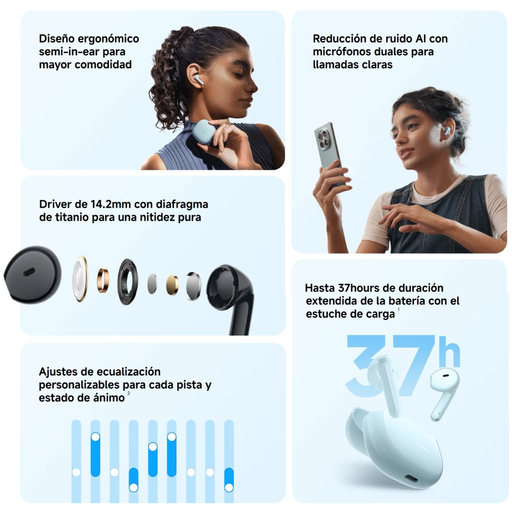 Audífono Xiaomi Redmi Buds 8 Active 37h Bluetooth 5.4