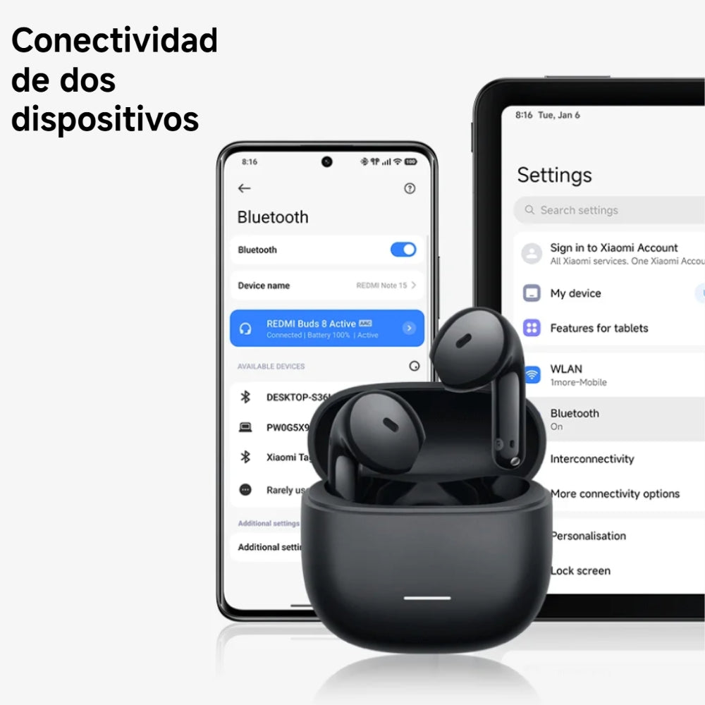 Audífono Xiaomi Redmi Buds 8 Active 37h Bluetooth 5.4
