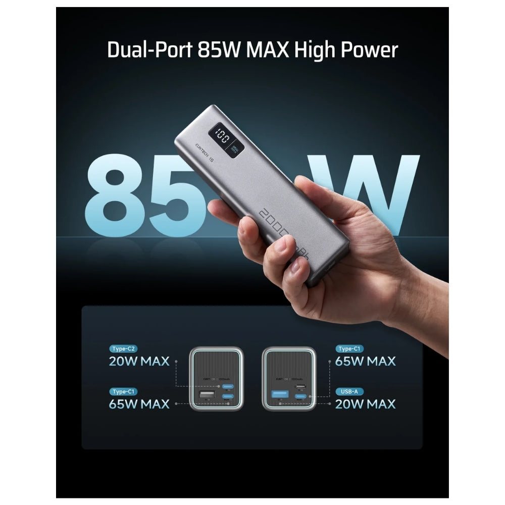 Powerbank Cuktech 15 SE 20000mah 65W para laptop