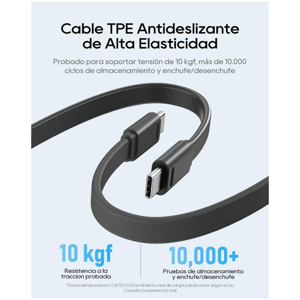 Powerbank Cuktech CP24 20000mah 40W con cable integrado Negro