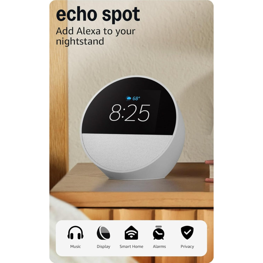 FU Amazon Echo Spot Parlante inteligente con Alexa Blanco