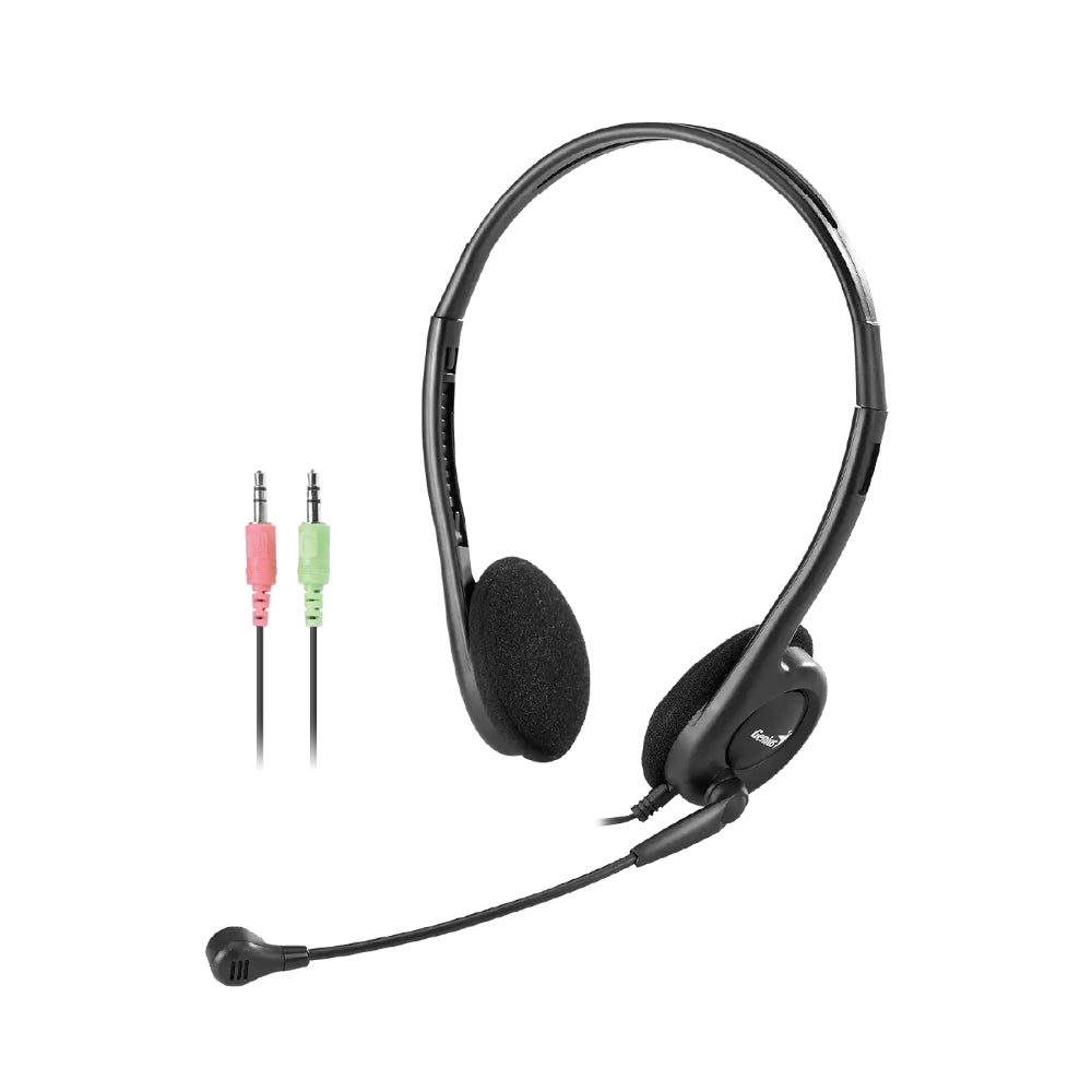 Auriculares Con Micrófono Genius Hs-200C Con Conector Dual De 3.5Mm Negro